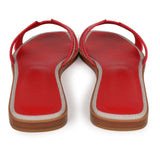 Hermes Oran Sandals Prunoir Rouge Canvas 38.5