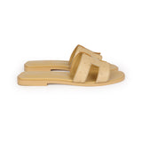 Hermes Oran Sandals Beige Crin Ostrich 37