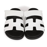 Hermes Chypre Sandals White Palladium Hardware