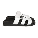 Hermes Chypre Sandals White Palladium Hardware