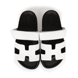 Hermes Chypre Sandals White Palladium Hardware
