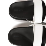 Hermes Chypre Sandals White Palladium Hardware