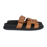 Hermes Chypre Techno Sandals Naturel Calfskin Palladium Hardware 38 EU