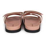 Hermes Chypre Techno Sandal Nude Suede Palladium Hardware 38 EU