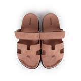 Hermes Chypre Techno Sandal Nude Suede Palladium Hardware 38 EU