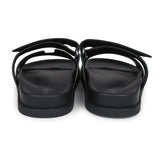 Hermes Chypre Techno Sandals Black Calfskin Palladium Hardware 38 EU