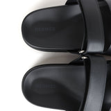 Hermes Chypre Techno Sandals Black Calfskin Palladium Hardware 38 EU