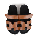 Hermes Chypre Techno Sandals Gold Calfskin Palladium Hardware 39 EU