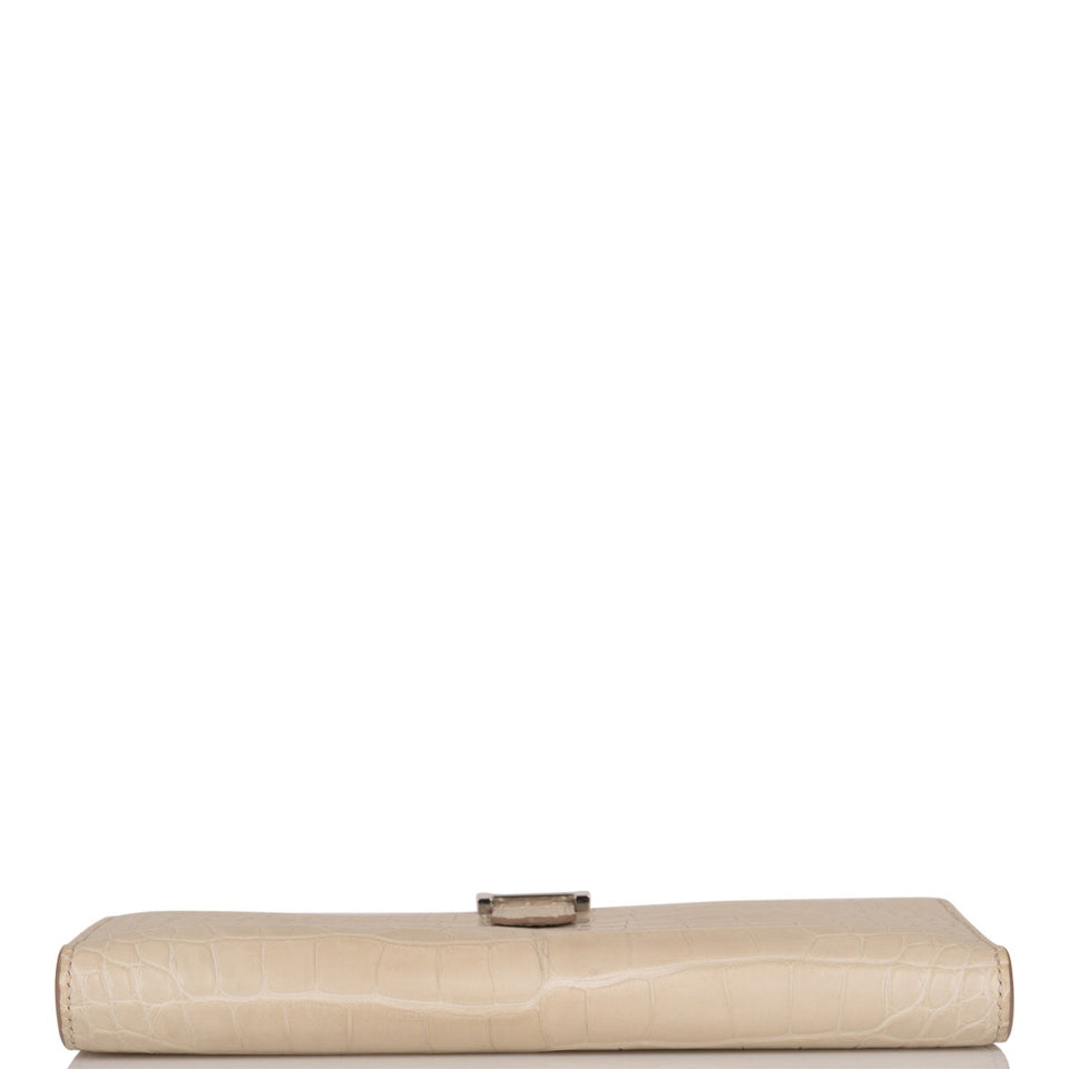 Hermes Bearn Wallet Beton Matte Alligator Palladium Hardware