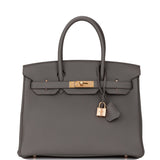 Hermes Birkin 30 Etain Togo Rose Gold Hardware
