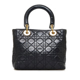 Dior Lady Dior Medium Black Cannage Quilted Leather