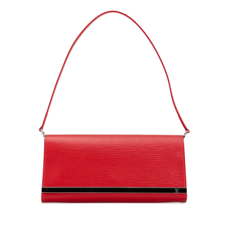 Red Louis Vuitton Epi Sevigne Clutch Shoulder Bag
