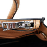 Tan Prada City Calf Double Zip Tote