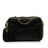 Chanel Triple CC Camera Bag Black Lambskin Gold