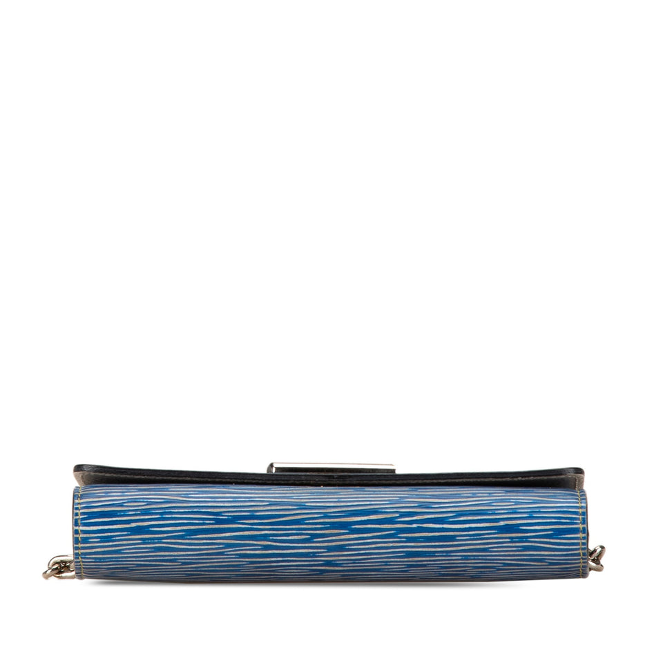 Blue Louis Vuitton Epi Denim Twist Wallet on Chain Crossbody Bag