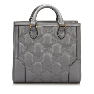 Gucci GG Handbag Grey Matelassé Leather