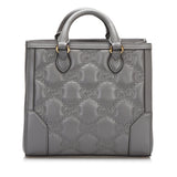 Gucci GG Handbag Grey Matelassé Leather