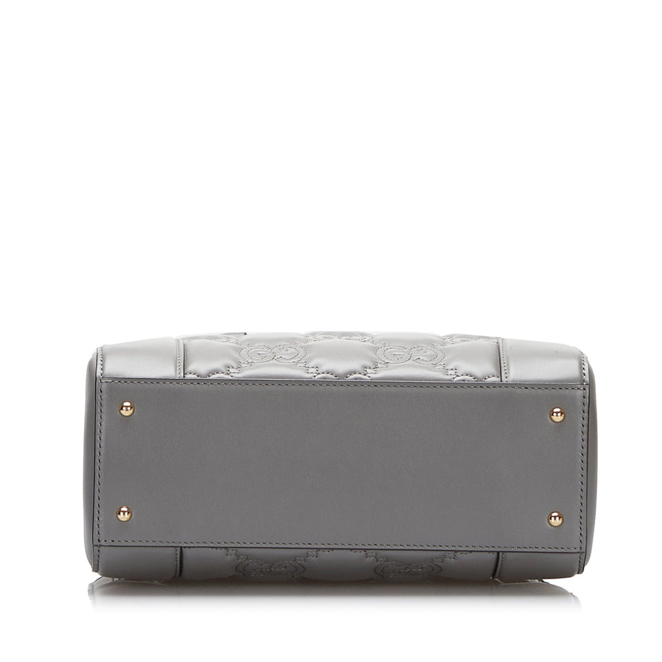 Gucci GG Handbag Grey Matelassé Leather