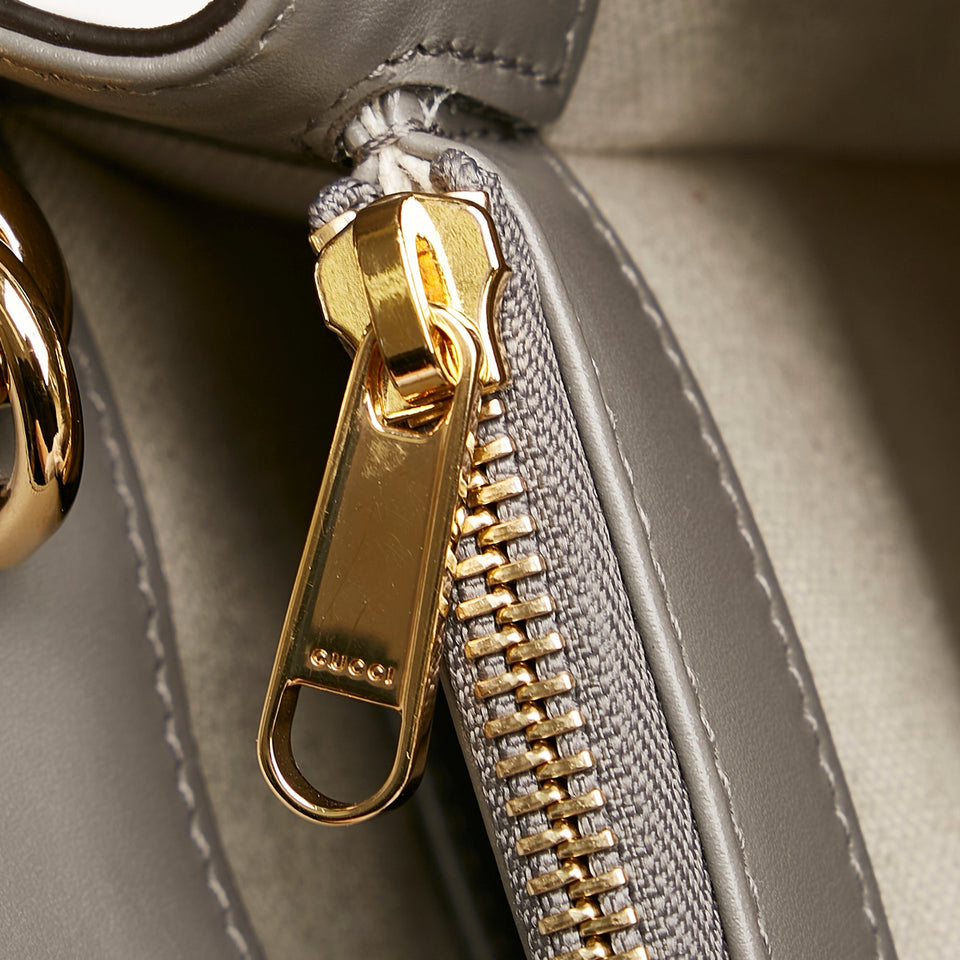 Gucci GG Handbag Grey Matelassé Leather
