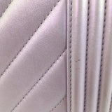 CHANEL Medium Metallic Chevron Quilted Lambskin Boy Flap Bag