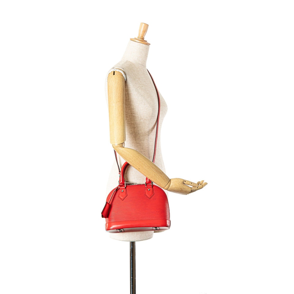 Red Louis Vuitton Epi Alma BB Satchel