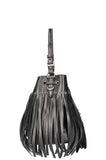 PRADA Fringed Bucket Bag Black