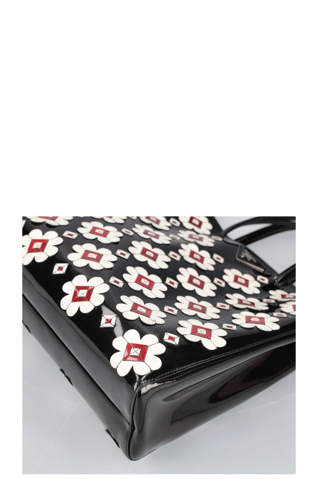 PRADA Spazzolato Tote with Geometric Black