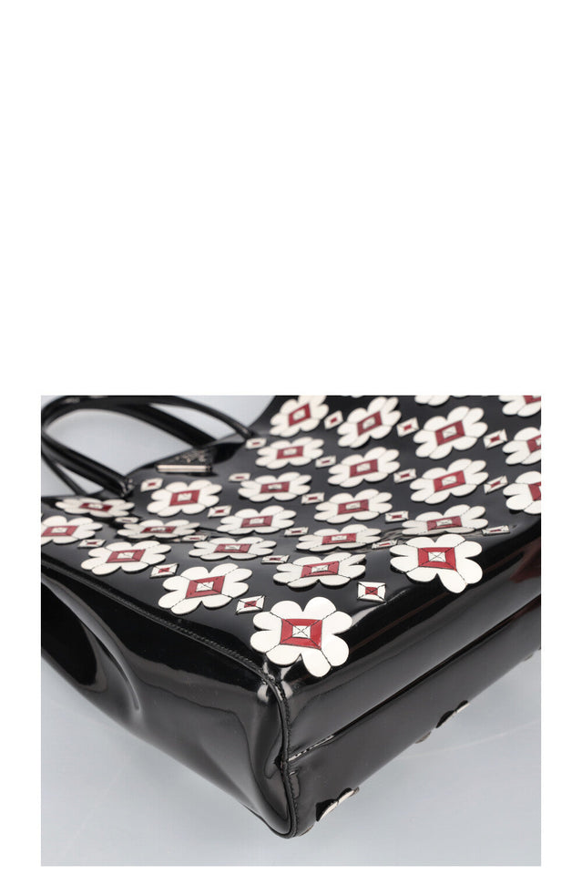 PRADA Spazzolato Tote with Geometric Black