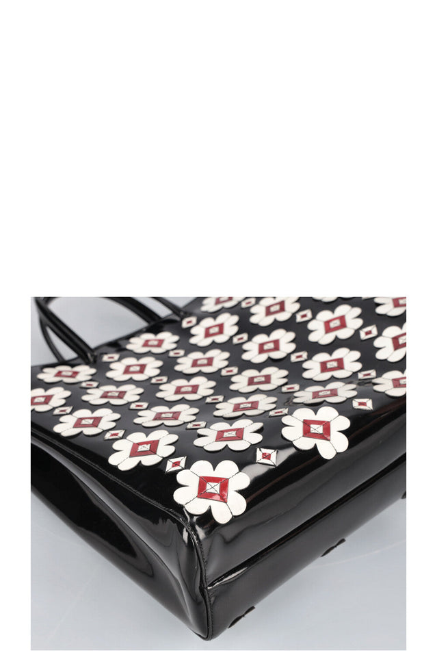 PRADA Spazzolato Tote with Geometric Black