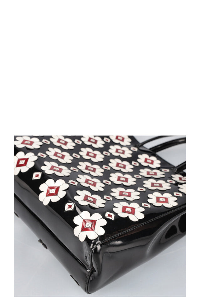 PRADA Spazzolato Tote with Geometric Black