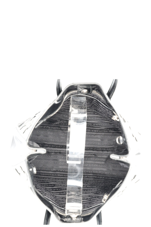 PRADA Spazzolato Tote with Geometric Black
