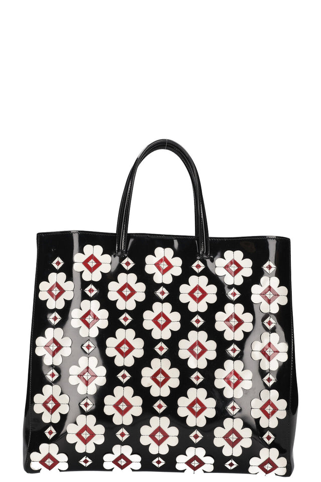 PRADA Spazzolato Tote with Geometric Black