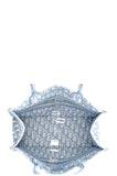 CHRISTIAN DIOR Medium Book Tote Oblique Embroidery Baby Blue