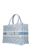 CHRISTIAN DIOR Medium Book Tote Oblique Embroidery Baby Blue