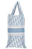 CHRISTIAN DIOR Medium Book Tote Oblique Embroidery Baby Blue