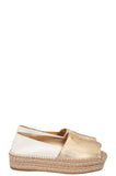 PRADA Peep toe Espadrilles Gold White