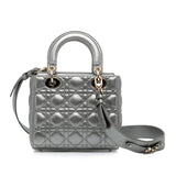 Dior Lady Dior My ABCDior Silver Cannage Quilted Leather