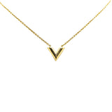 Gold Louis Vuitton Gold Plated Essential V Necklace