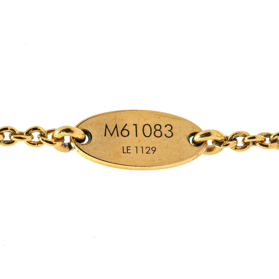 Gold Louis Vuitton Gold Plated Essential V Necklace
