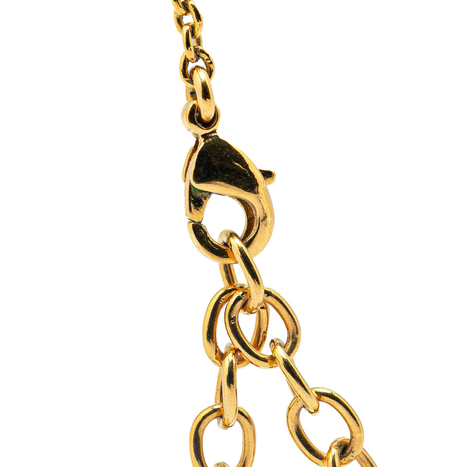 Gold Louis Vuitton Gold Plated Essential V Necklace