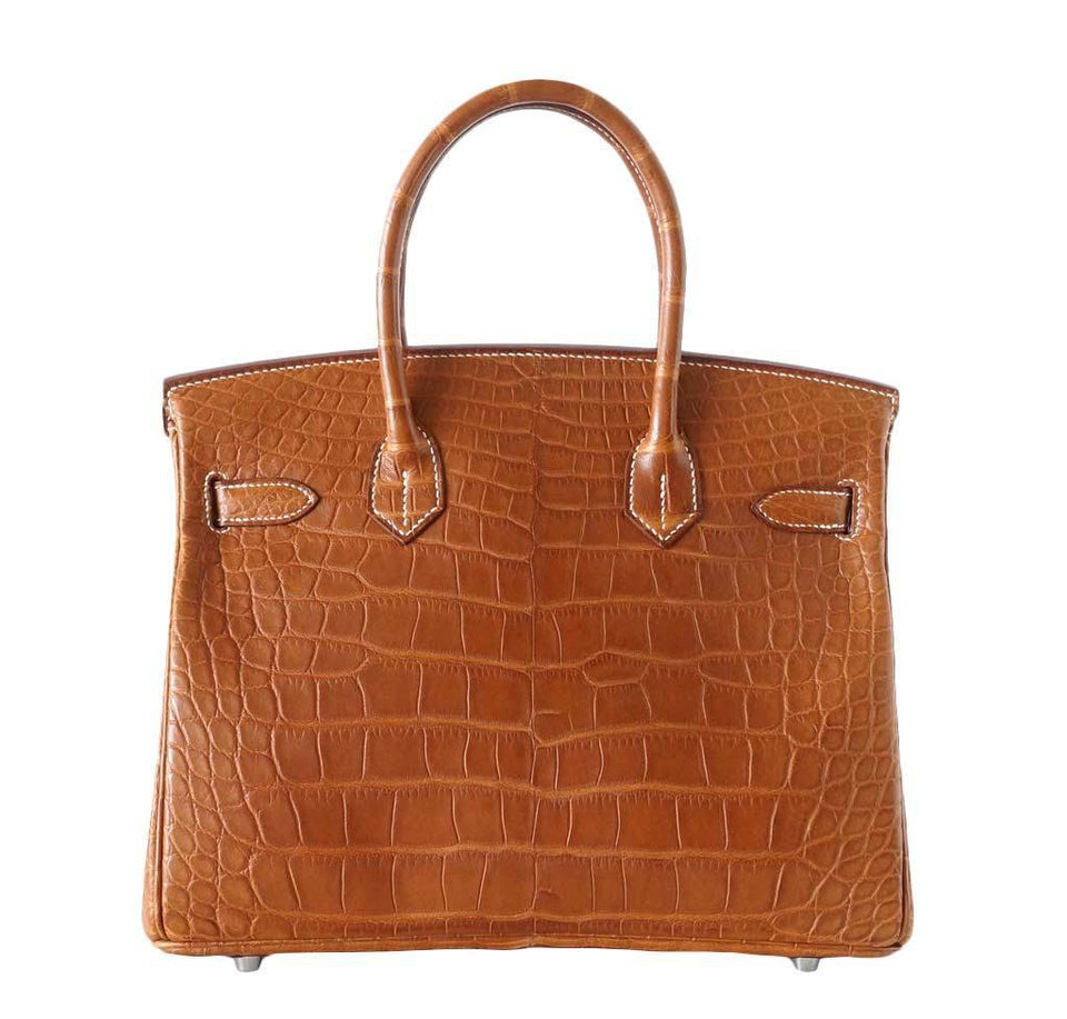 Hermes Birkin 30 Alligator Fauve Barenia Bag
