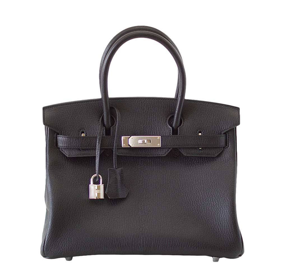 Hermes Birkin 30 Bag Black Chevre