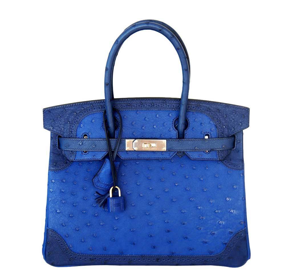Hermes Birkin 30 Ghillies Bag Tri-Color Blue - Limited Edition