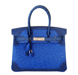 Hermes Birkin 30 Ghillies Bag Tri-Color Blue - Limited Edition