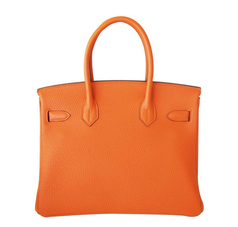 Hermes Birkin 30 Bag Orange Togo Leather