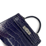 Pre Owned Hermes Kelly Designer Bag in Bleu Encre Lisse K20 PHW