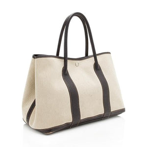 Hermes Canvas Leather Garden Party 36 Tote