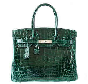 Hermes Birkin 30 Bag Emeraude Niloticus Crocodile