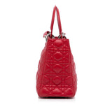 Dior Lady Dior Medium Red Cannage Quilted Leather