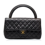 Chanel Kelly Parent Top Handle Medium Black Lambskin Gold